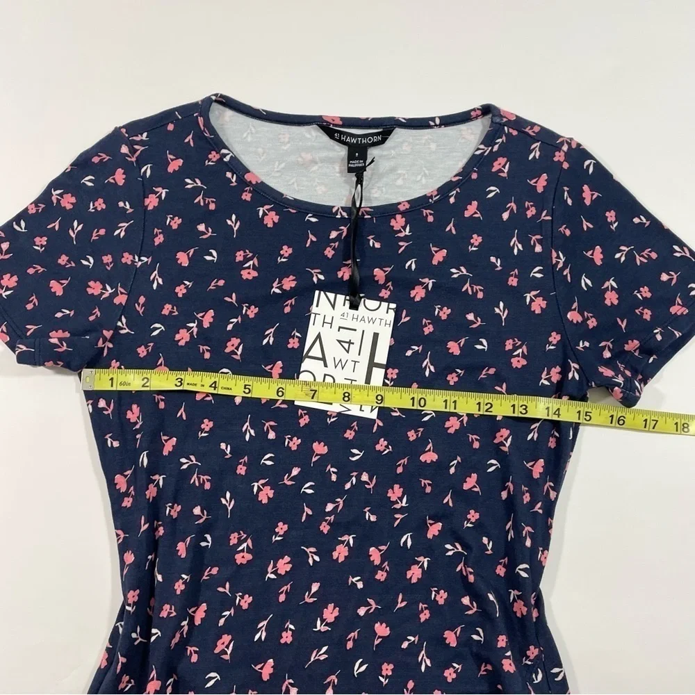 New 41 Hawthorn Bridgette Knit Dress Blue Floral Size Small - Picture 5 of 6